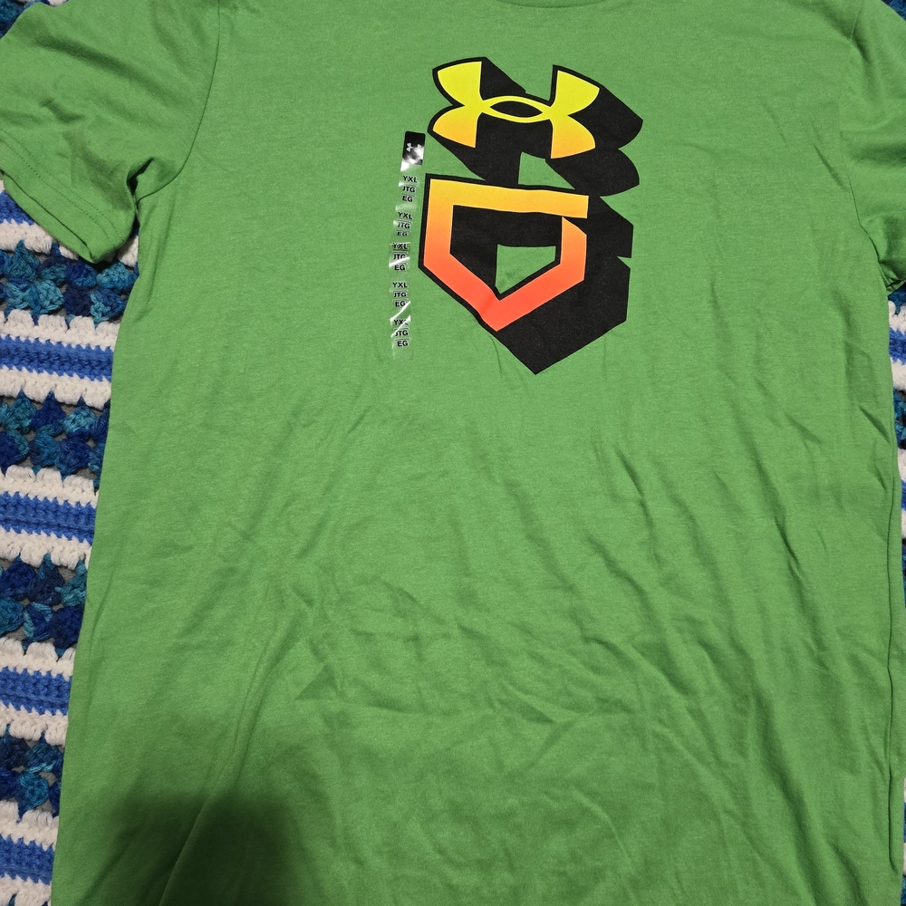 Under Armour Youth Vibrant Green Tee with Bold Logo